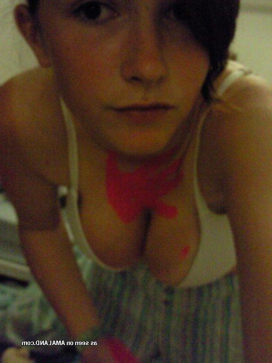 14P Pictures of an adorable busty gf posing sexy on camera