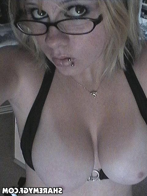 12P Busty goth looking girlfriend teases with her big natural tits