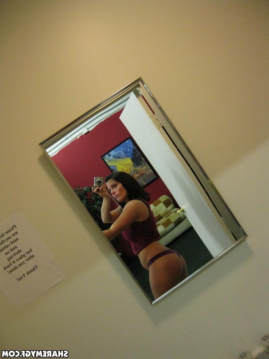 12P Big breasted girlfriend takes selfshot pictures of her huge tits