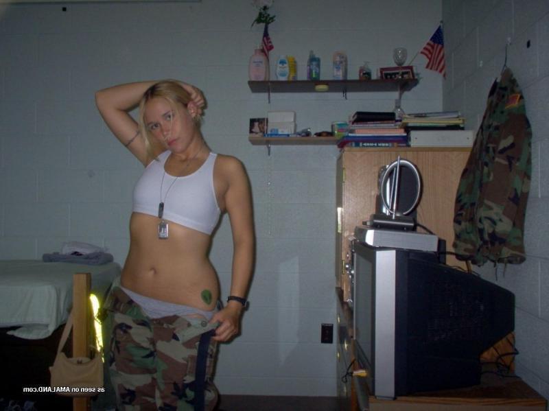 14P Hot military chick stripping naked for her boyfriend
