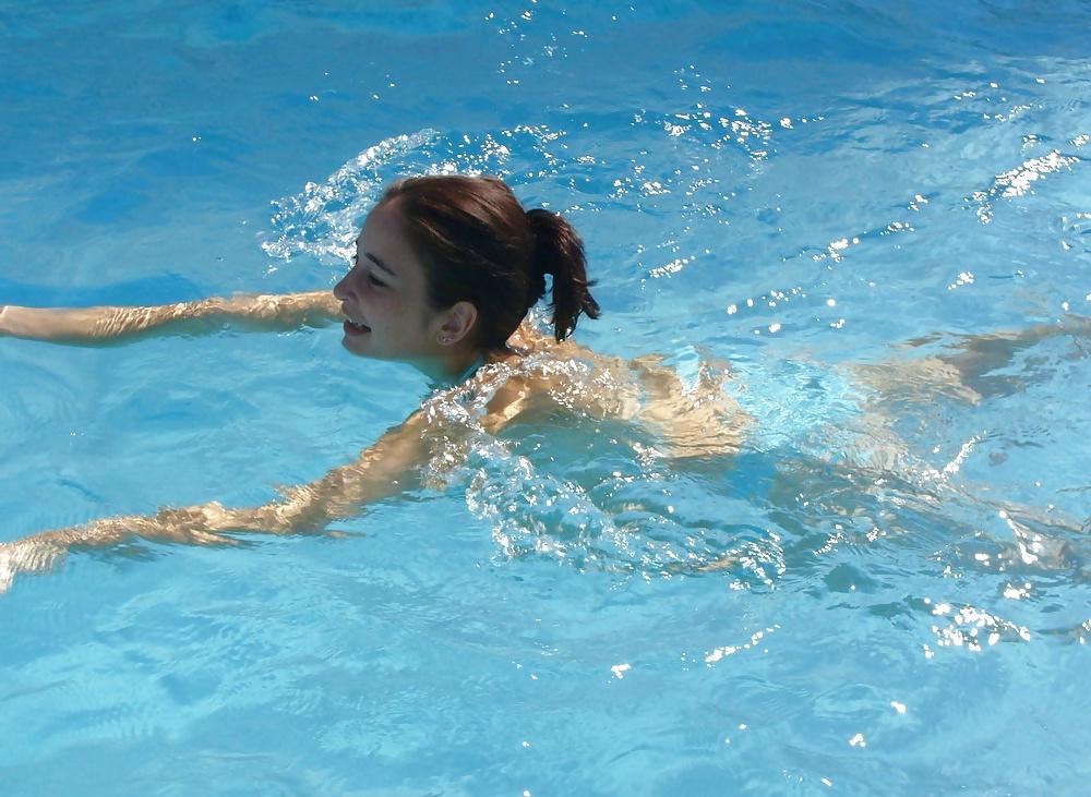 16P Private pool nude MILF pics
