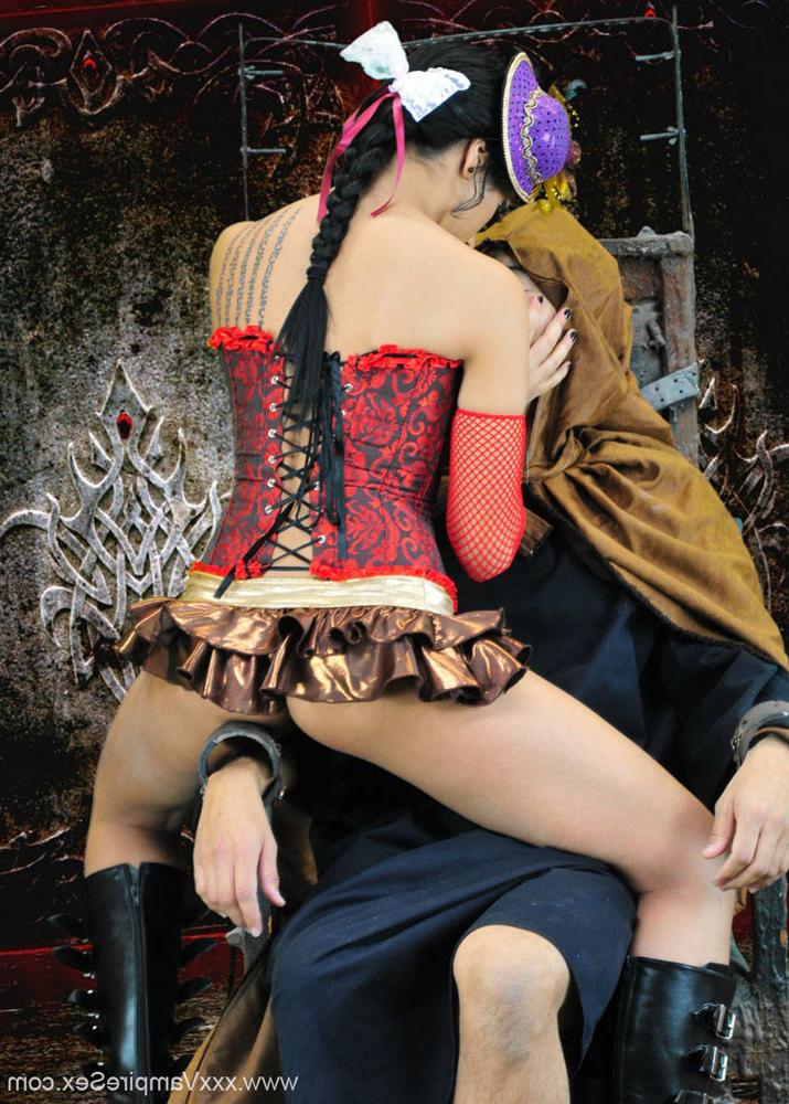 15P Exotic Femdom Vampire Ava Jay biting her minion
