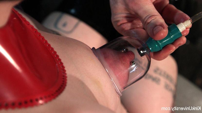 15P Danarama demonstrates a variety of suction devices for pumping up nipples, breas