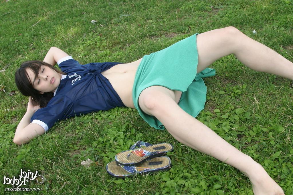 16P Football loving teen girl outdoors