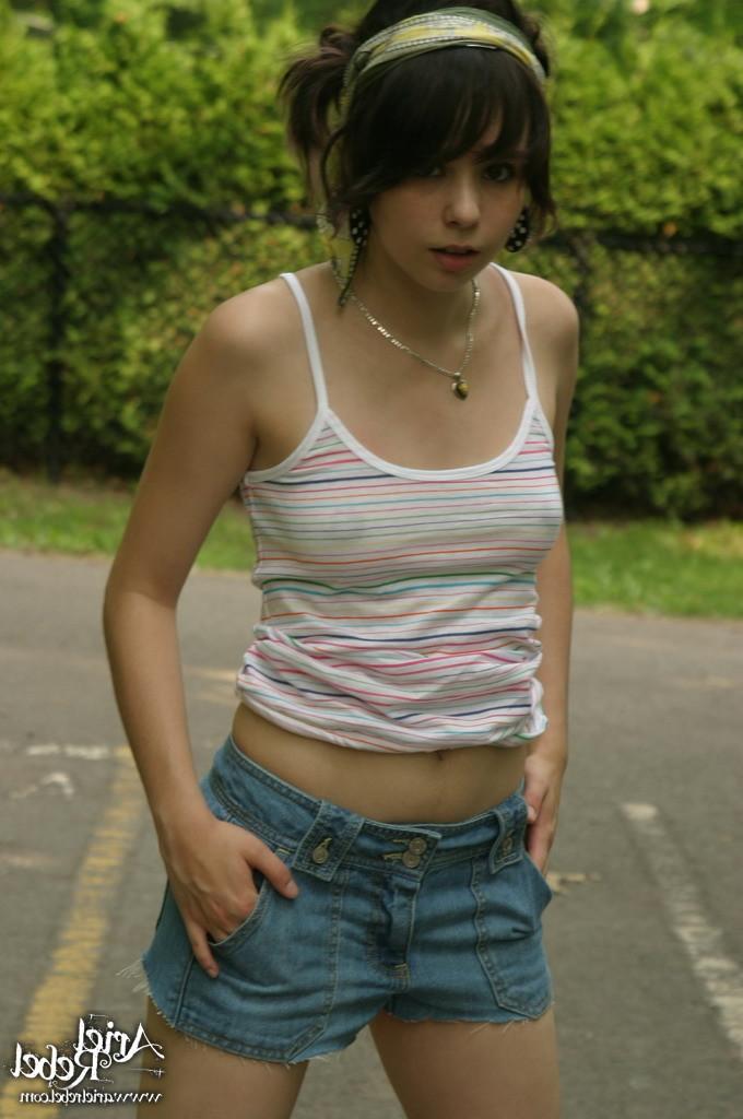 16P Teen nipping outdoors