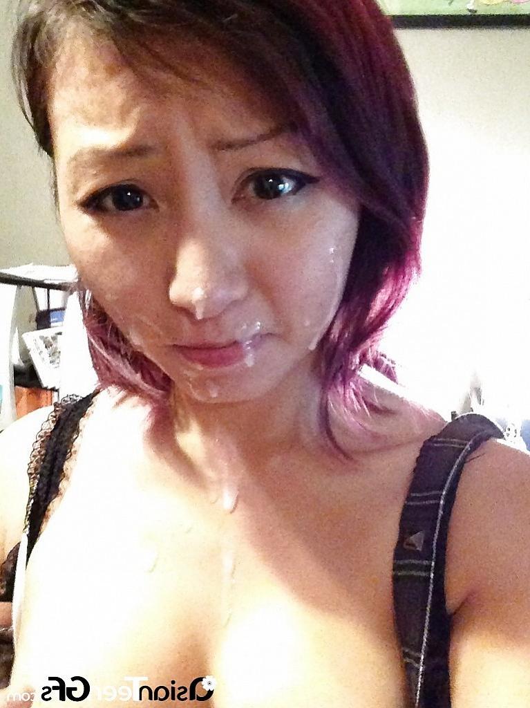 10P Wild Asian cutie loves to get covered in cum
