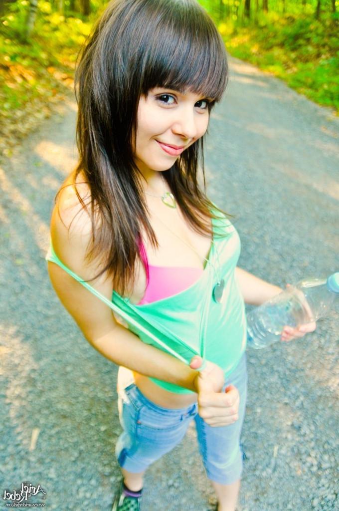 16P cutie stripping outside