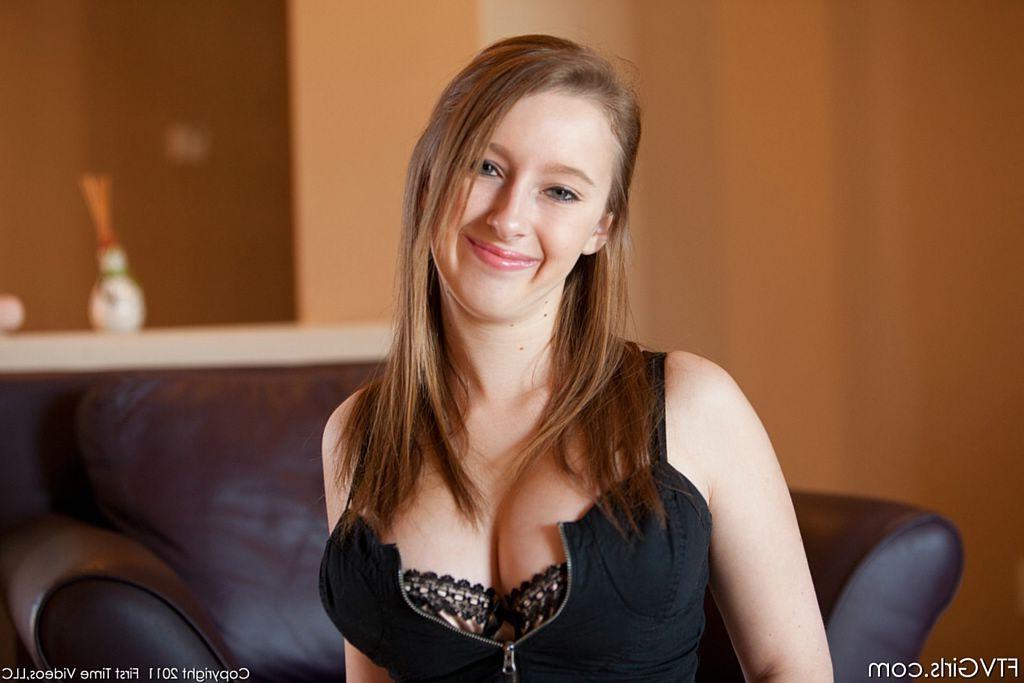 15P Busty girl in corset masturbates with big flesh dildo