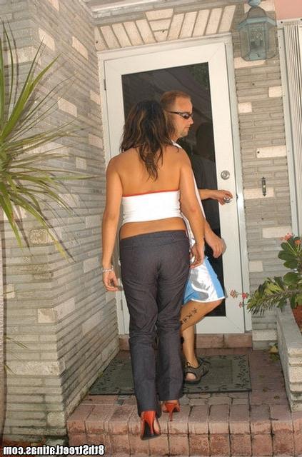 12P Latina strips and gets touched on her small tits