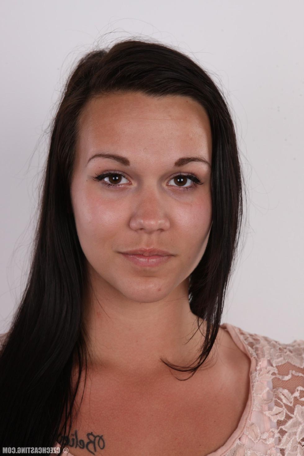 15P Lovely brunette student poses naked