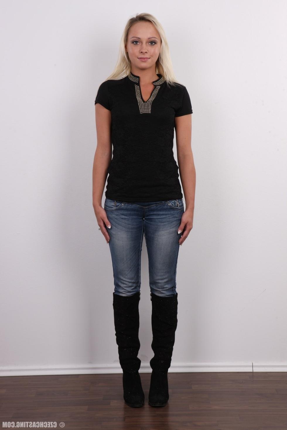 15P Beautiful blonde student posing