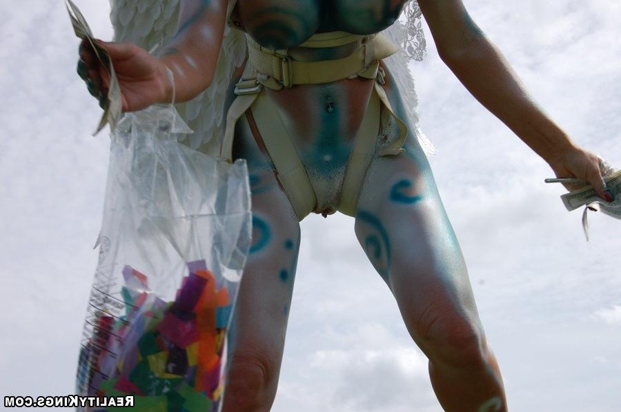 20P Painted girl flying in the air