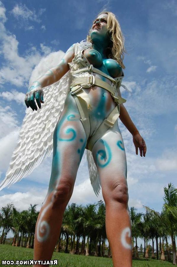 20P Painted girl flying in the air