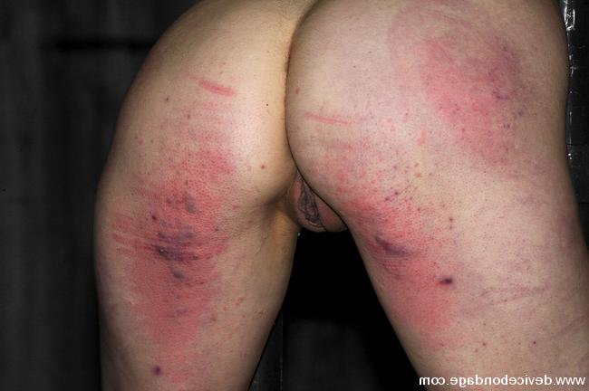 15P Two nude strap bound girls getting a firm spanking punishment