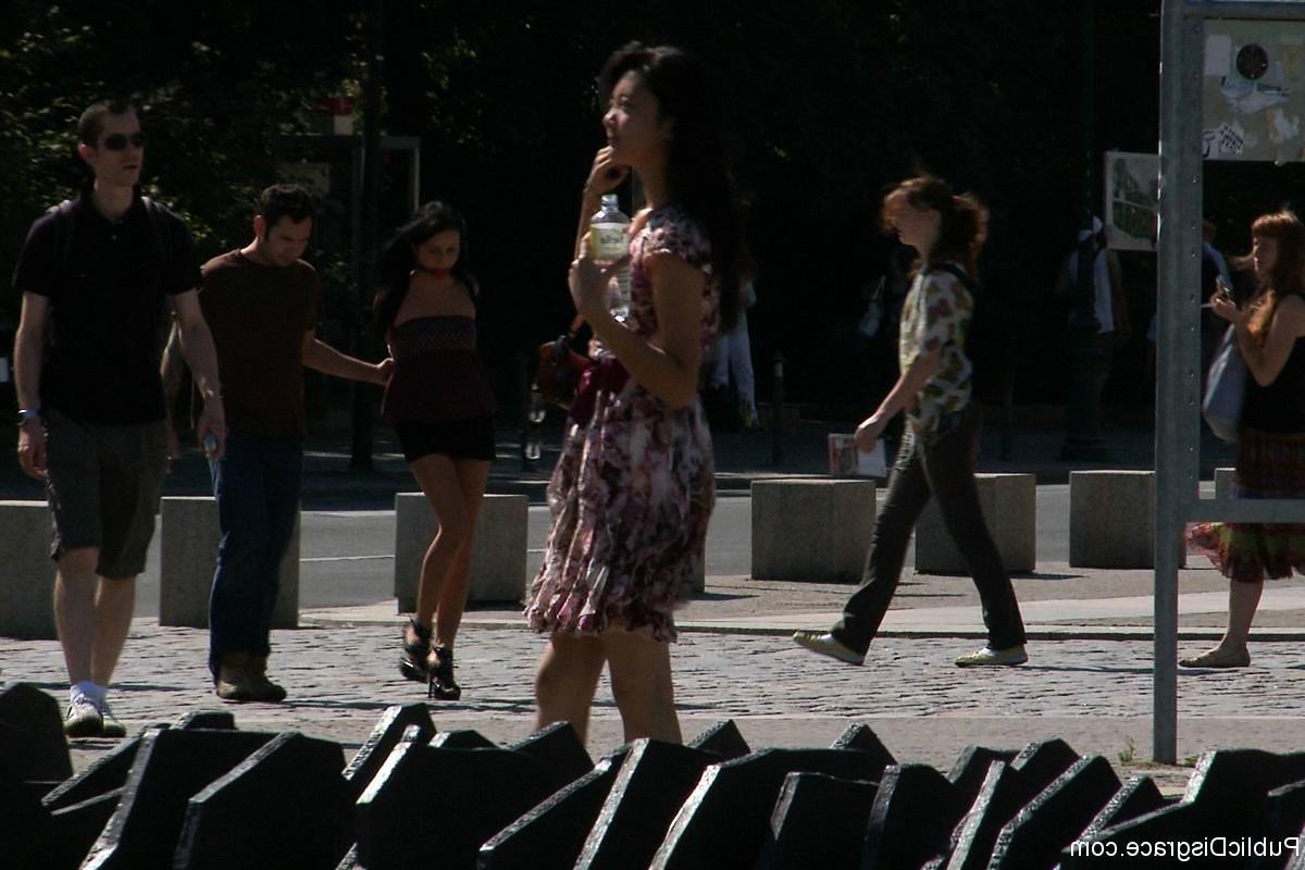 17P European hottie is paraded naked and bound through the streets