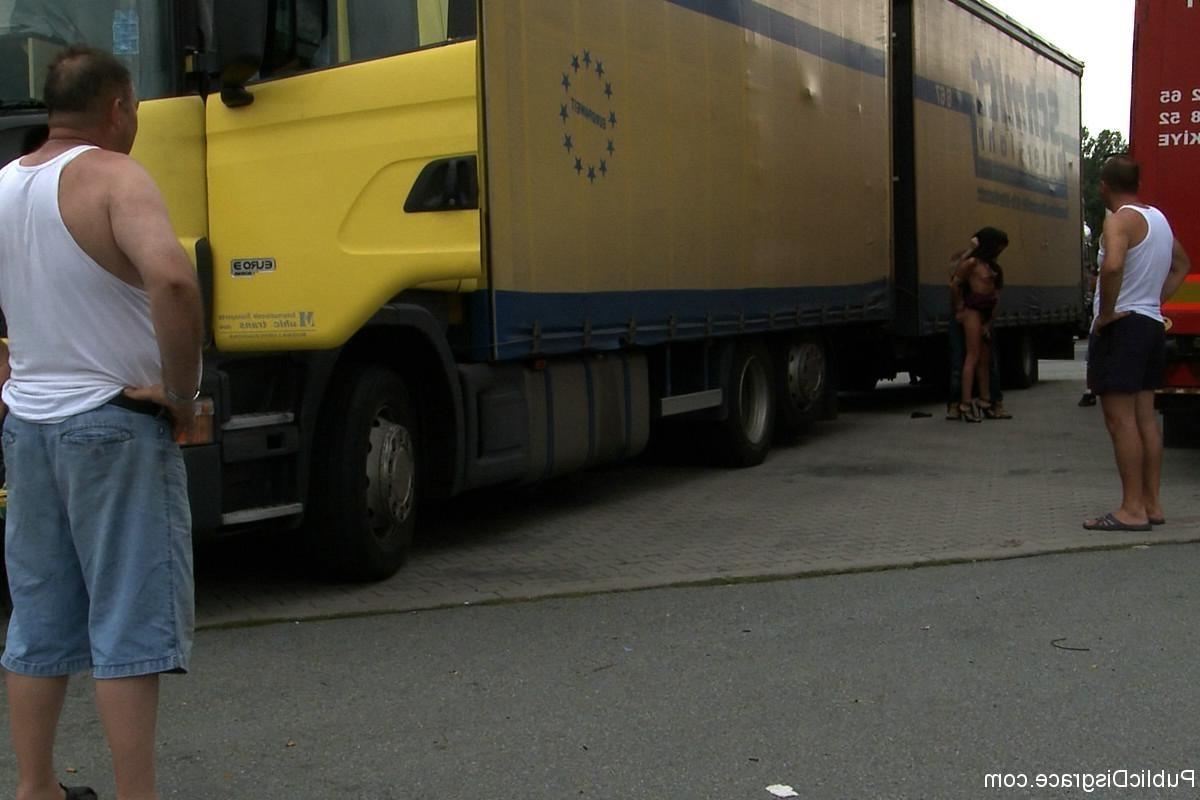 17P European hottie is paraded naked and bound through the streets