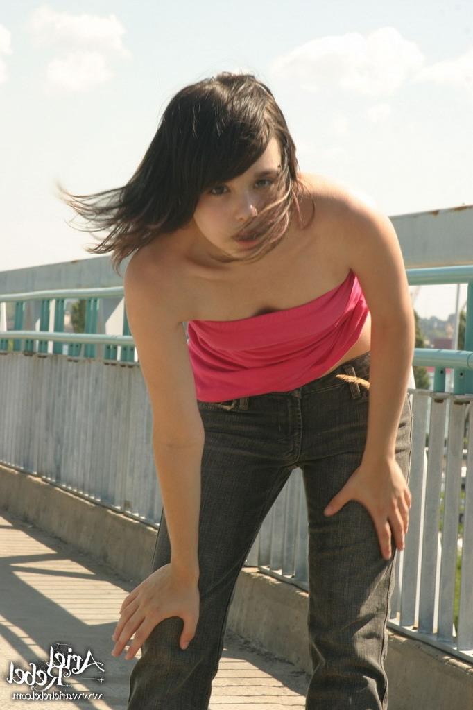 16P Cutie teen flashing outdoors