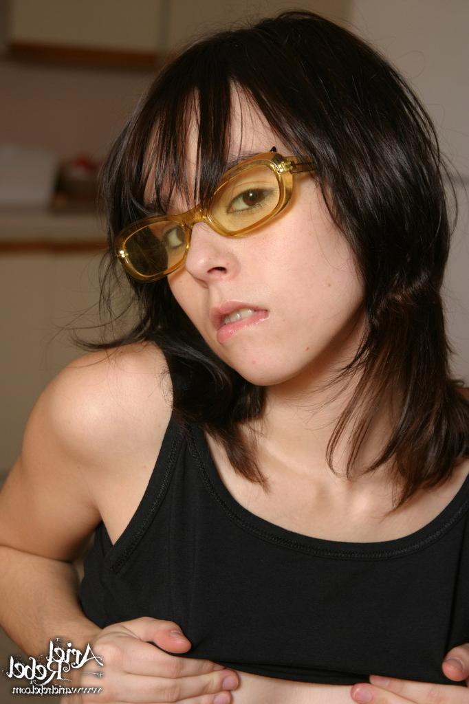 16P Tease teen with glasses