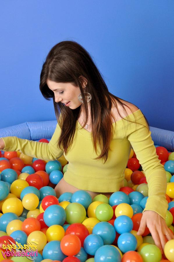 16P Freckle teen girl covered in balls