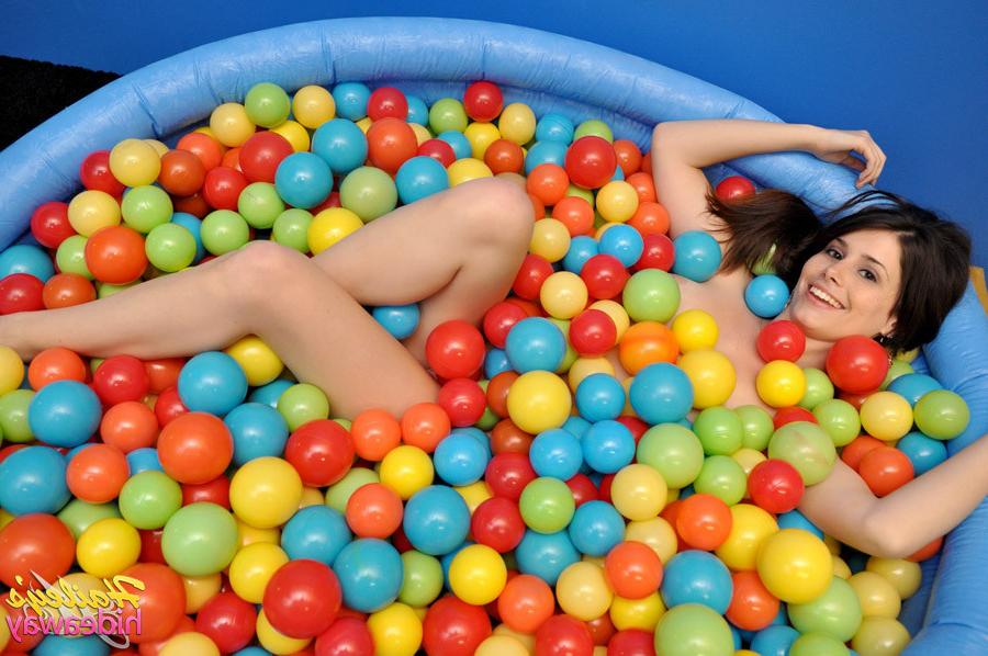 16P Freckle teen girl covered in balls
