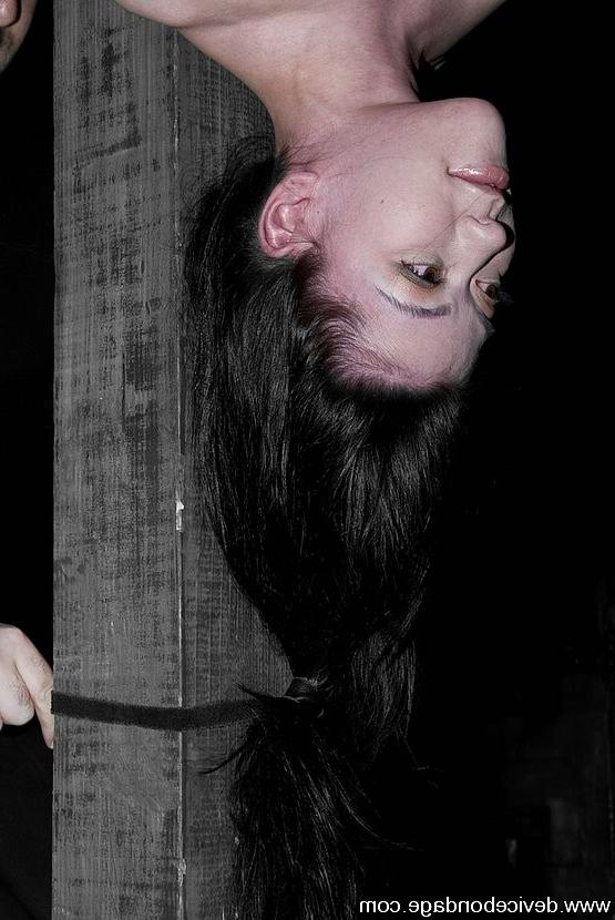 15P Nude Submissive Amie gets strap bound upside down and punished