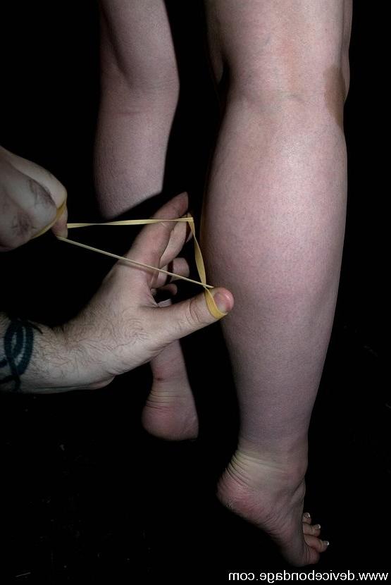 15P Nude Submissive Amie gets strap bound upside down and punished