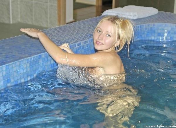 15P Lovely Anne swimming in the pool