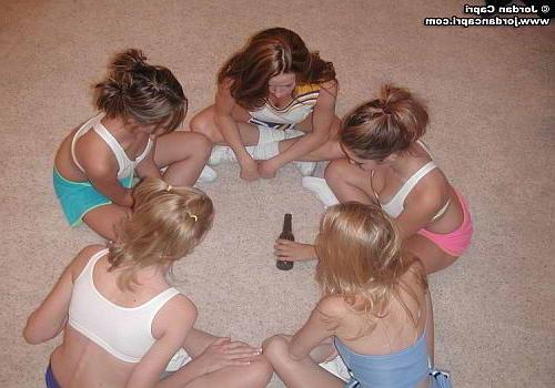 18P Jordan Capri and her girlfriends play Spin the Bottle
