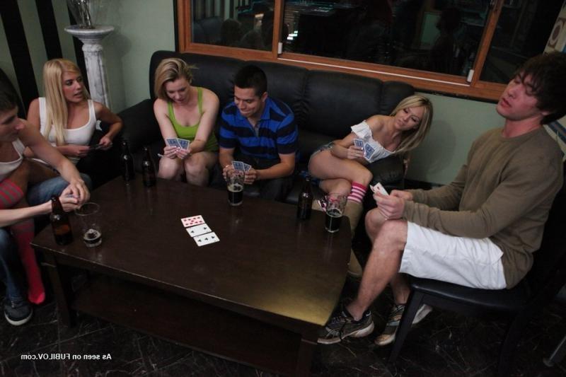 14P College poker night turns into hardcore orgy