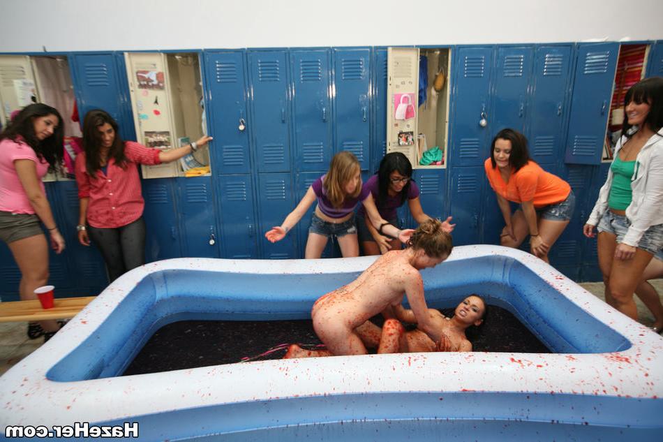 15P College sorority wet and messy jello wrestling