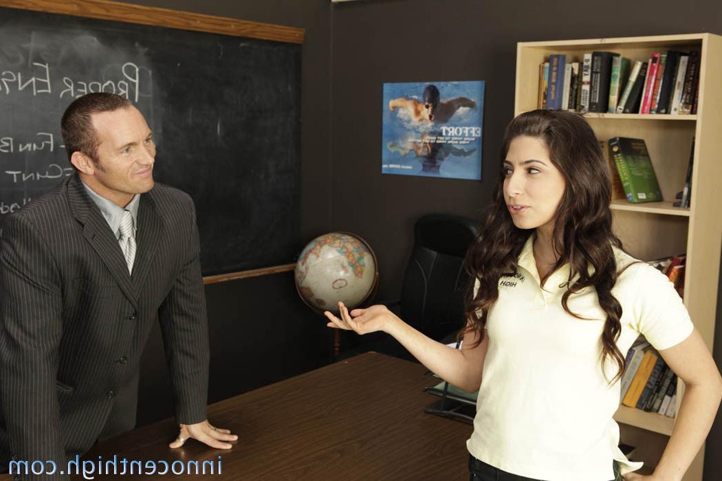 10P Petite little brunette strips down and blows her teacher 