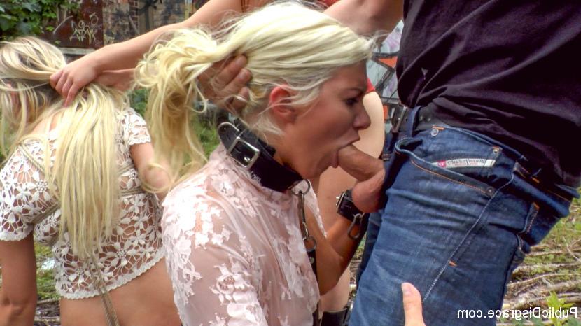 14P Two gorgeous busty rope bondage blondes get disgraced for your viewing pleasure.