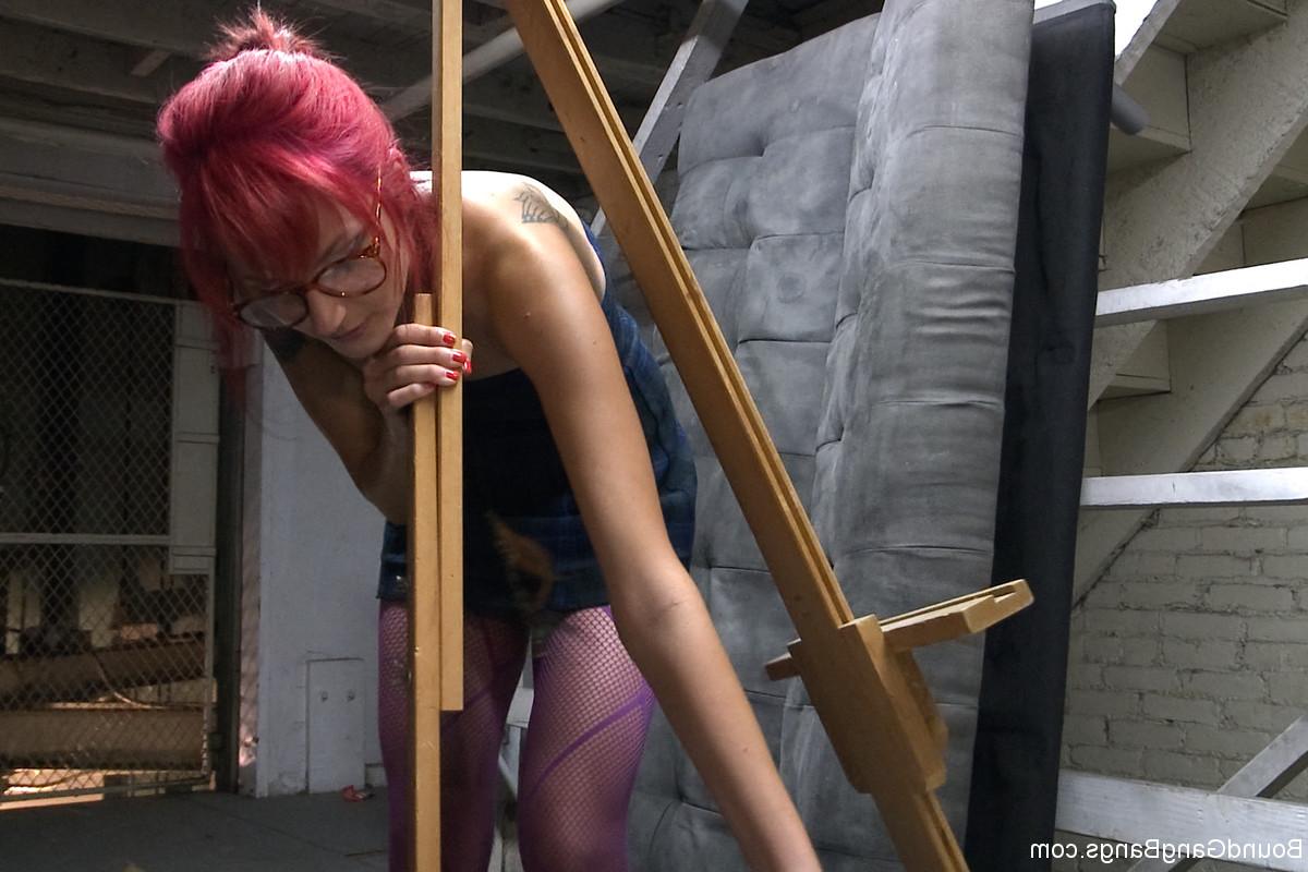 20P Trapped in a freight elevator, bound in zip ties, and brutally gangbanged!