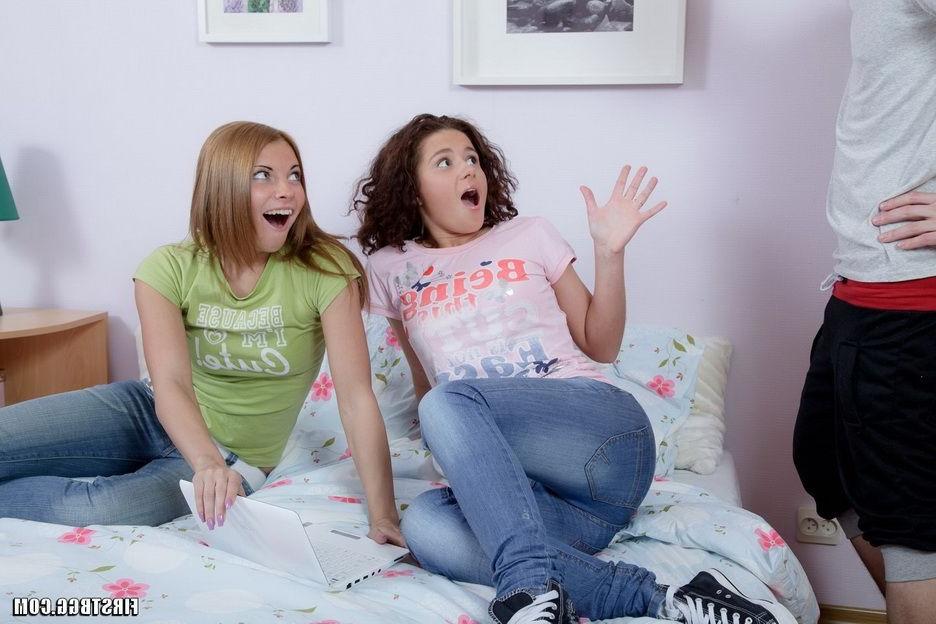 15P Two teens sharing cock in anal hardcore sex action