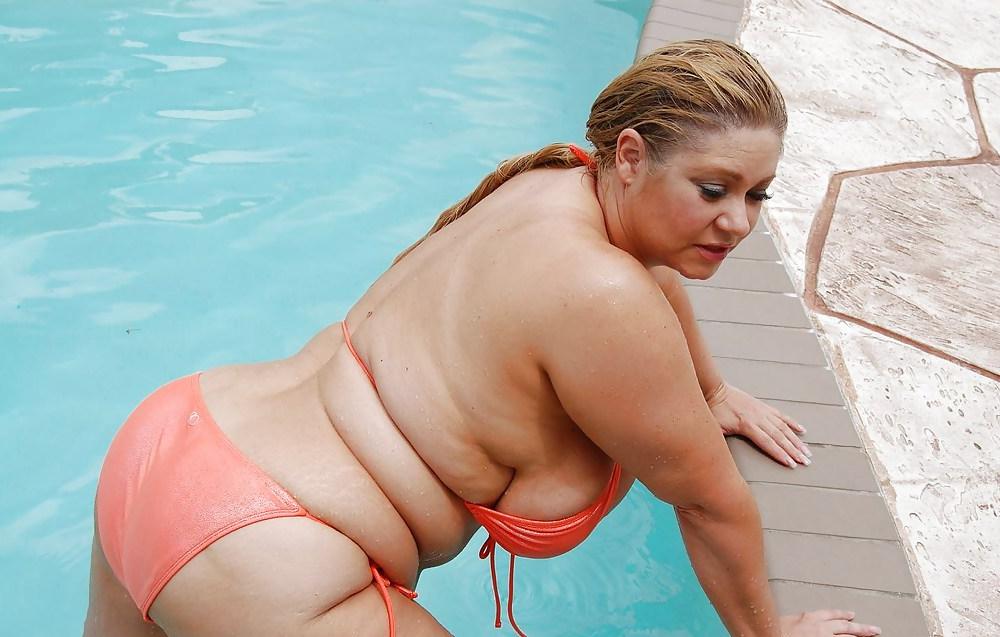 14P White Big Titty Sitting Poolside