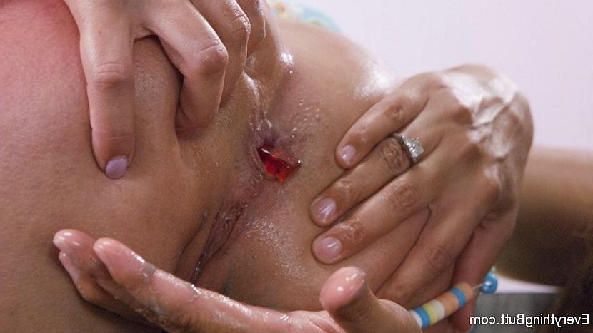 18P Dollie Darko candy thief is anal toyed and straponed by lezdom F