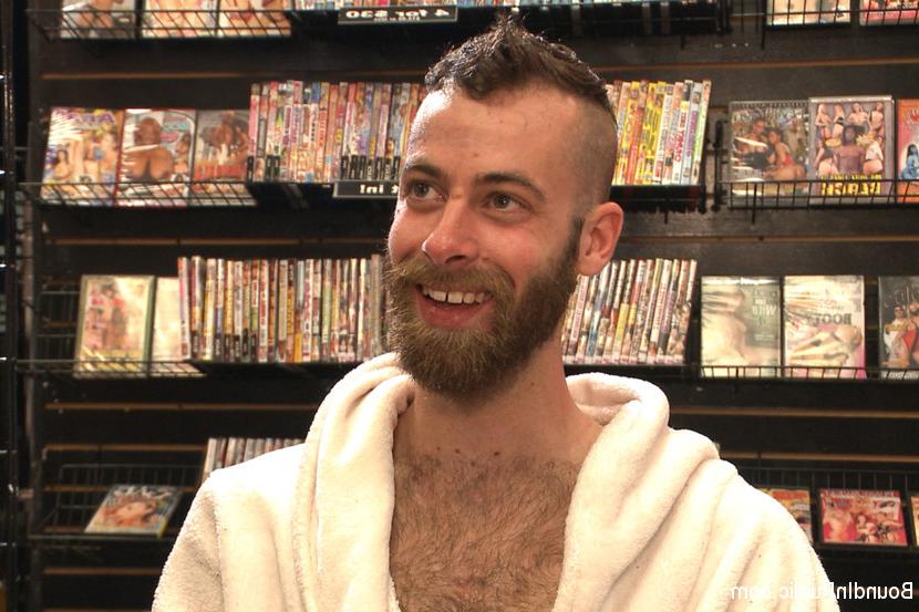 15P Beard full of cum  Bound stud fucked with machines and cock alike