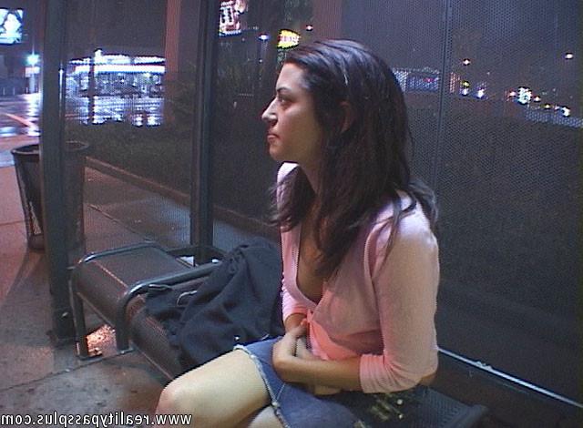 17P Sexy dark haired bus rider gets cash and a reality cock banging