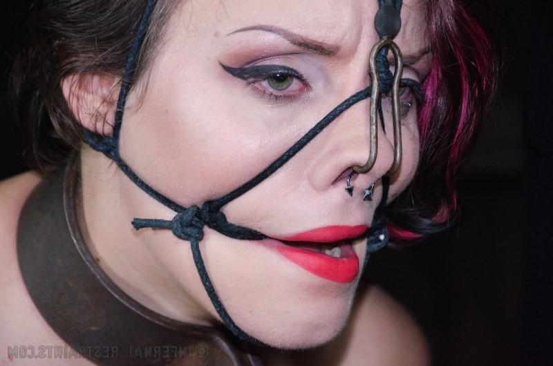 16P Iona Grace is bound with ass toyed and tits pinched in dark dungeon