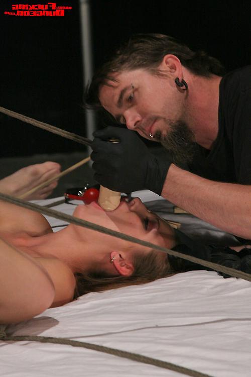 15P Bound Spread wide on the bed Hailey Young gets ass fucked