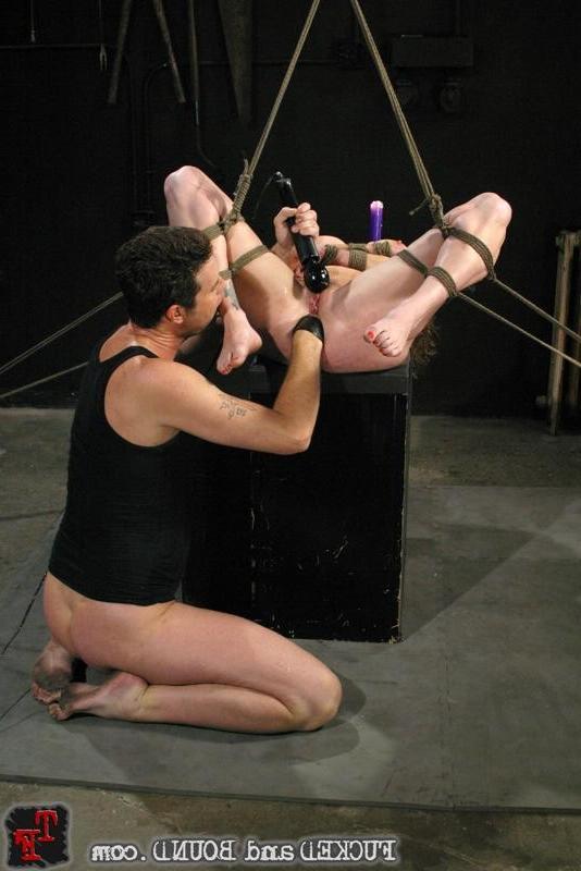 18P Bound Audrey Hollander gets a candle in her ass with fucking