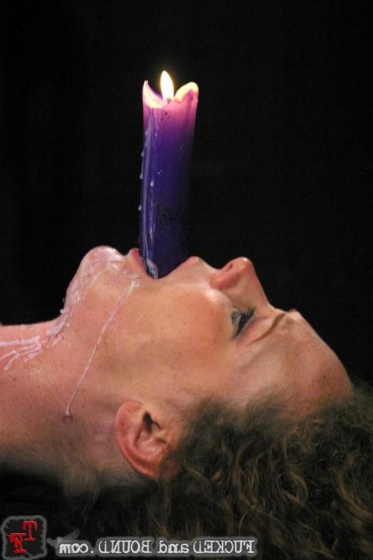 18P Bound Audrey Hollander gets a candle in her ass with fucking