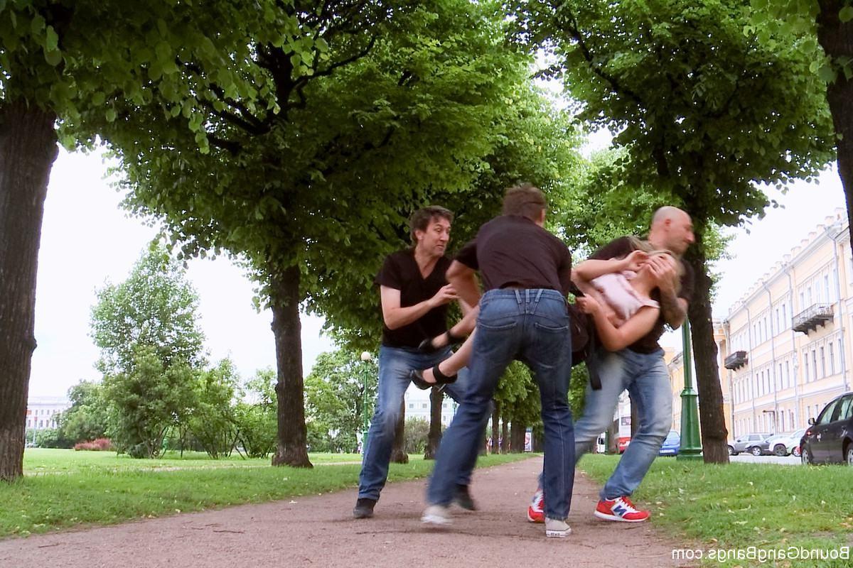 24P BDSM gang bang  Busty blond Fantasizes of Being Snatched off the Street and Gang