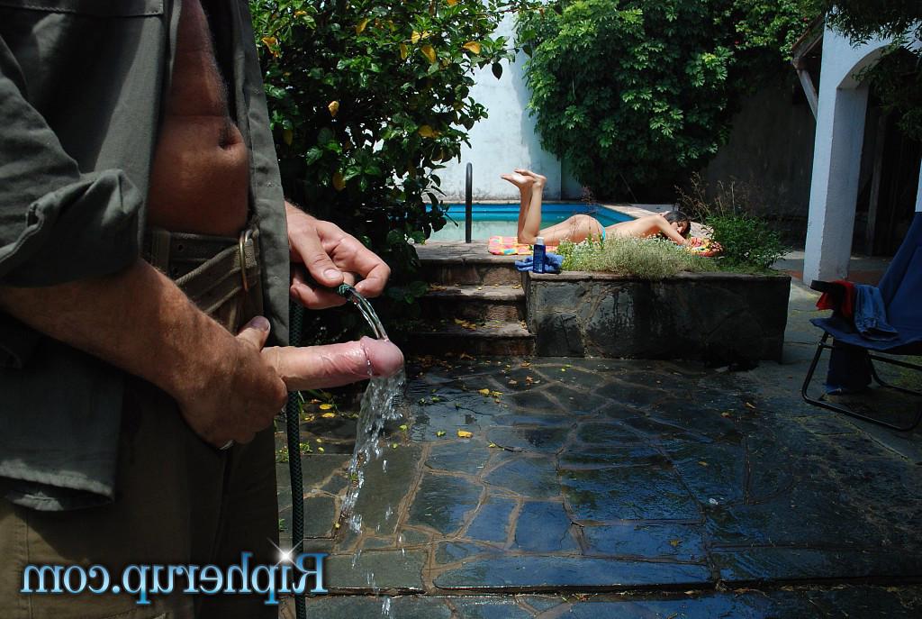 18P Cock tease gets clothes ripped off and fucked by horny gardener