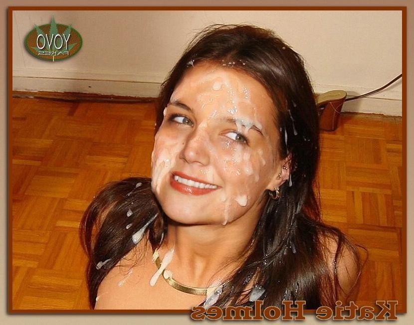 15P Katie Holmes pounding her juicy pussy with a bottle of champagne