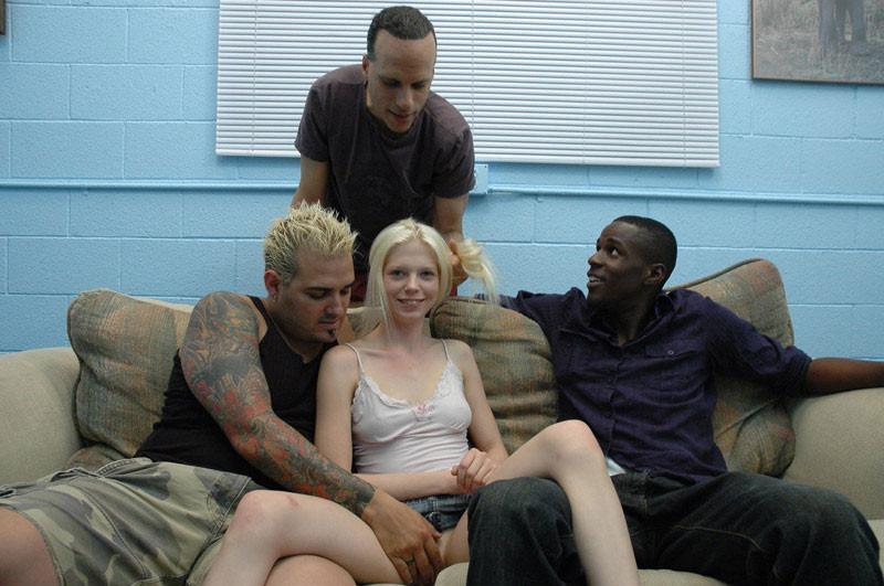 16P Cute blonde babe in hot hardcore gangbang fucking sex