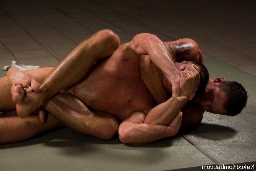 15P Naked muscle stud wrestles him opponent to the ground and fucks him