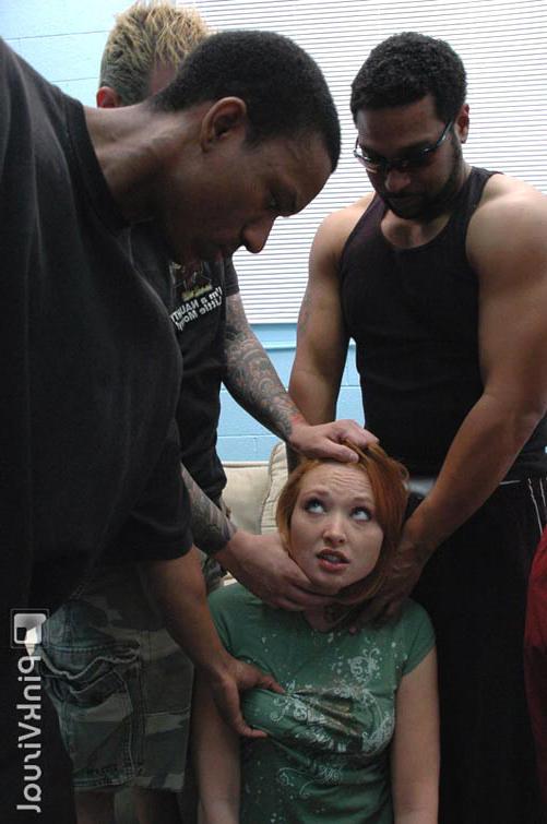 15P Redhead slut bdsm hardcore gangbang sex and bukkake cumshot