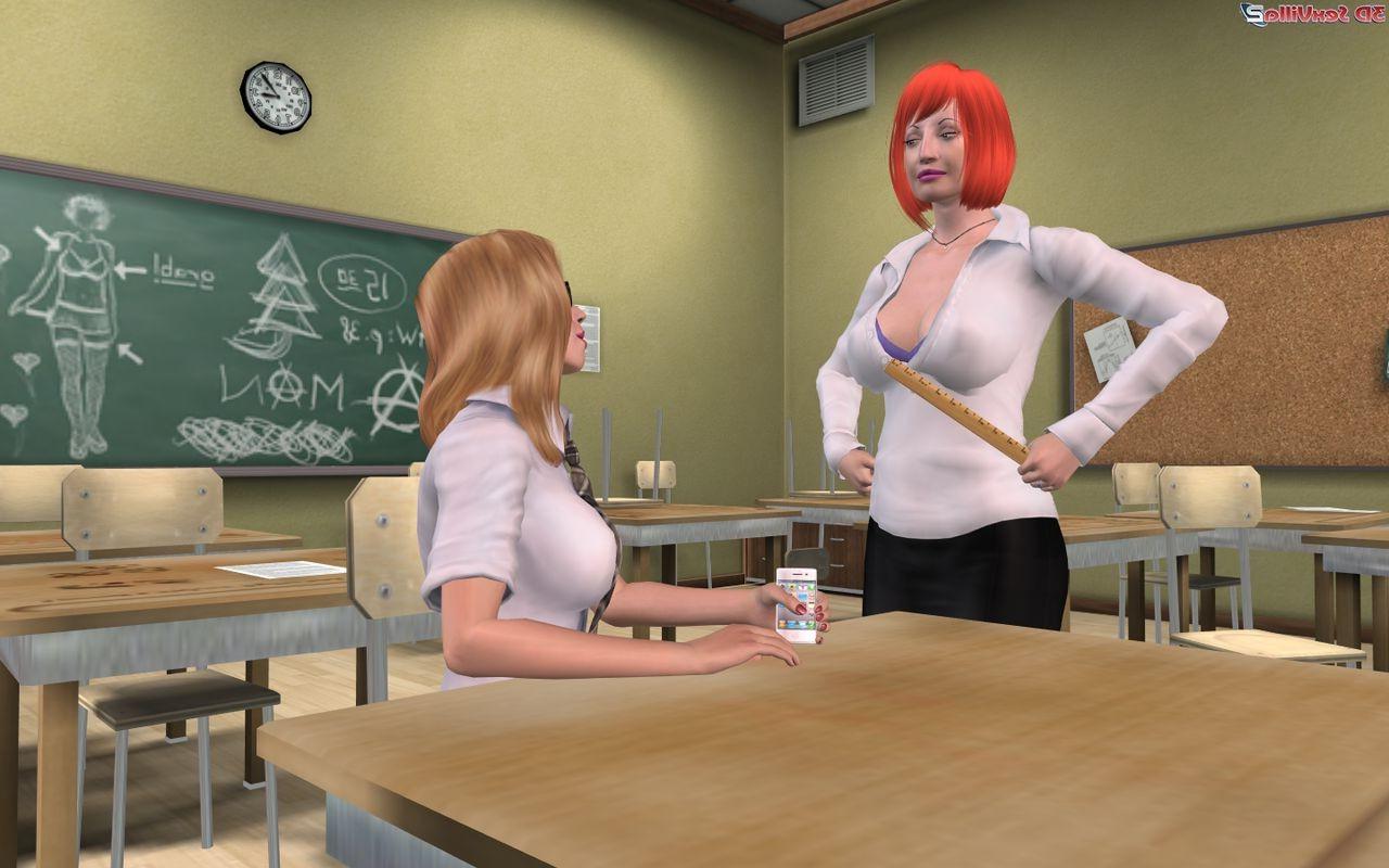 16P Strenger 3D-Lehrer zähmt eine böse Blondine