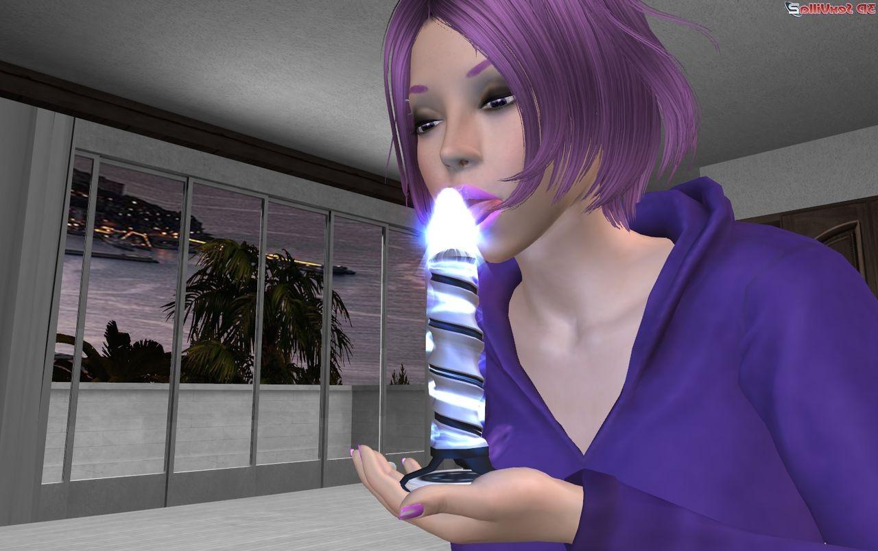 16P 3d animated babe surprised while masturbating